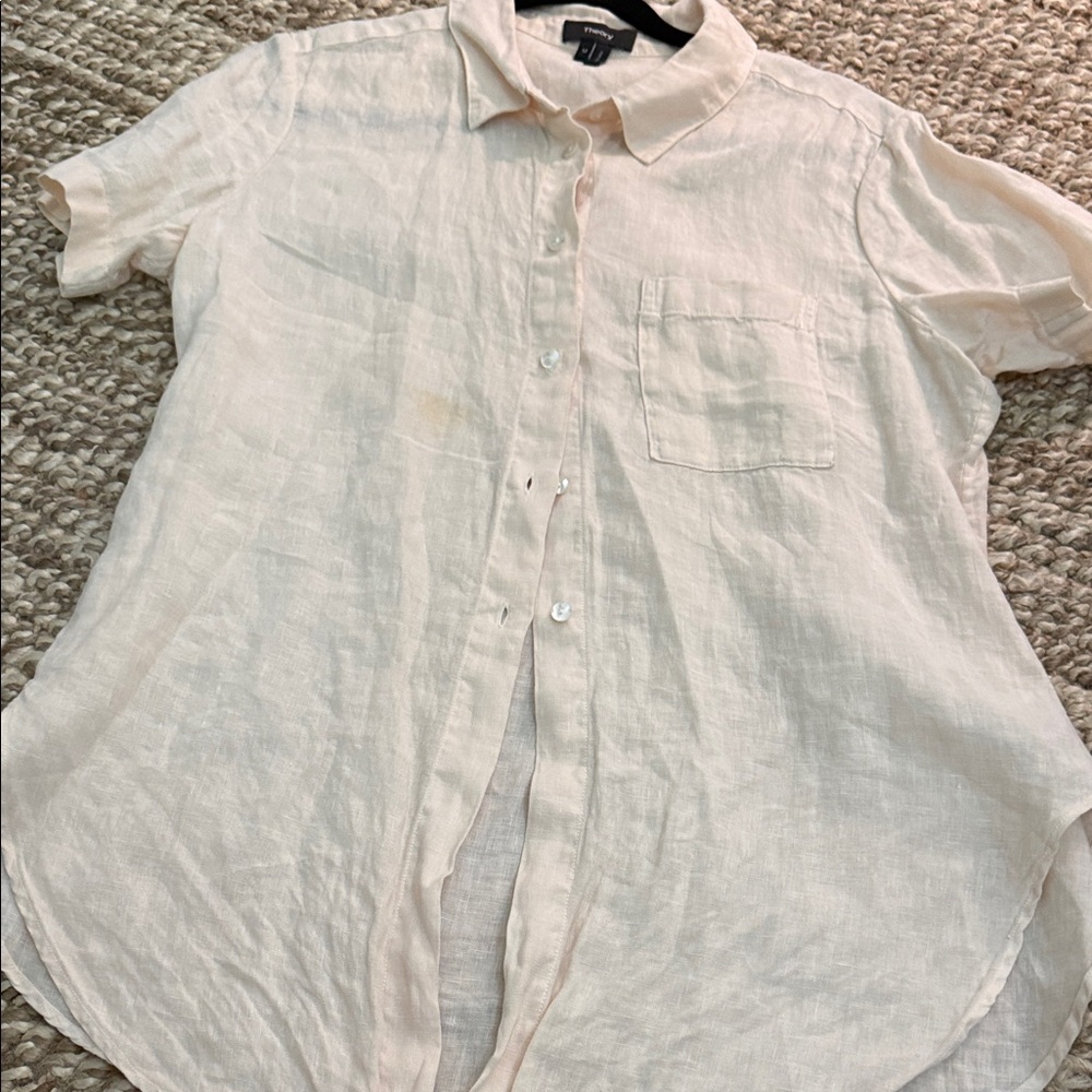 THEORY 100% Linen Button-Up Shirt - Unbranded